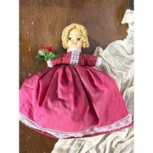 Vintage Little Red Riding Hood Wolf 11" Topsy Turvy doll Grandma wolf story doll